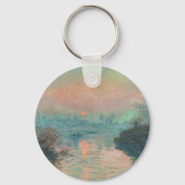 Monet Solnedgång på Seine Finkonst Impressionism Nyckelring