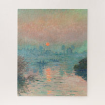 Monet Solnedgång på Seine Finkonst Impressionism