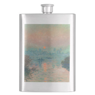 Monet Solnedgång Seine Fin konst Impressionism Fickplunta