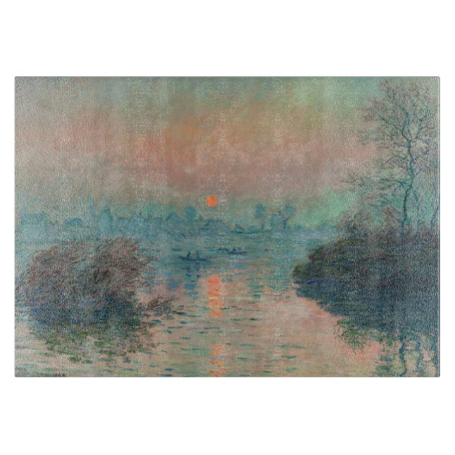 Monet Solnedgång Seine Finkonst Impressionism  (Framsidan)