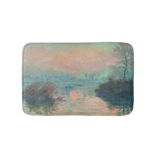 Monet Solnedgång Seine Finkonst Impressionism Badrumsmatta