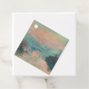 Monet Solnedgång Seine Finkonst Impressionism Gåvor Etiketter