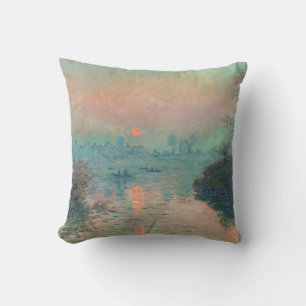 Monet Solnedgång Seine Finkonst Impressionism  Kudde