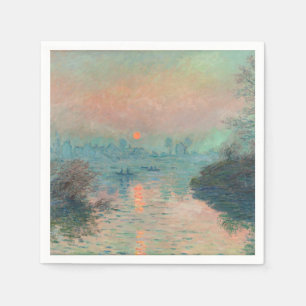 Monet Solnedgång Seine Finkonst Impressionism Pappersservett