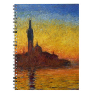 Monet Solnedgång Venedig Färgrik Impressionism Kon Anteckningsbok Med Spiral