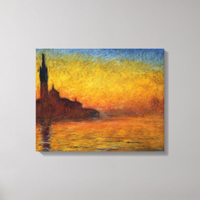 Monet Solnedgång Venedig Färgrik Impressionism Kon Canvastryck (Framsida)