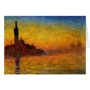 Monet Solnedgång Venedig Färgrik Impressionism Kon Hälsningskort