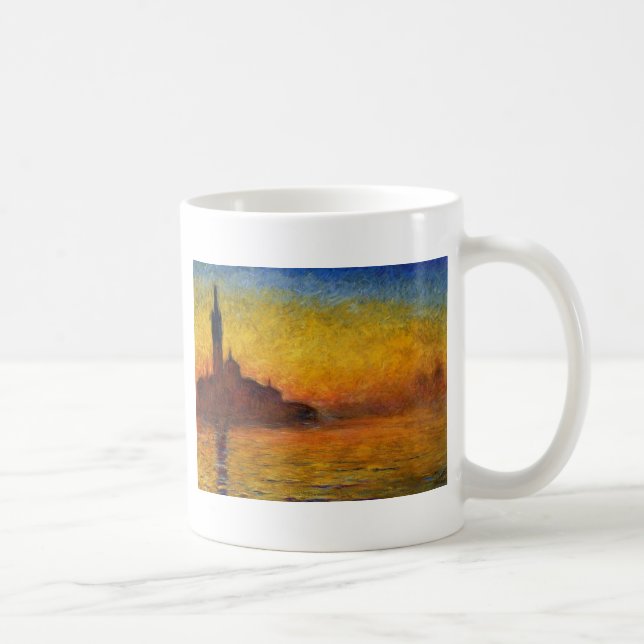 Monet Solnedgång Venedig Färgrik Impressionism Kon Kaffemugg (Höger)