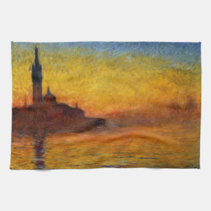 Monet Solnedgång Venedig Färgrik Impressionism Kon Kökshandduk