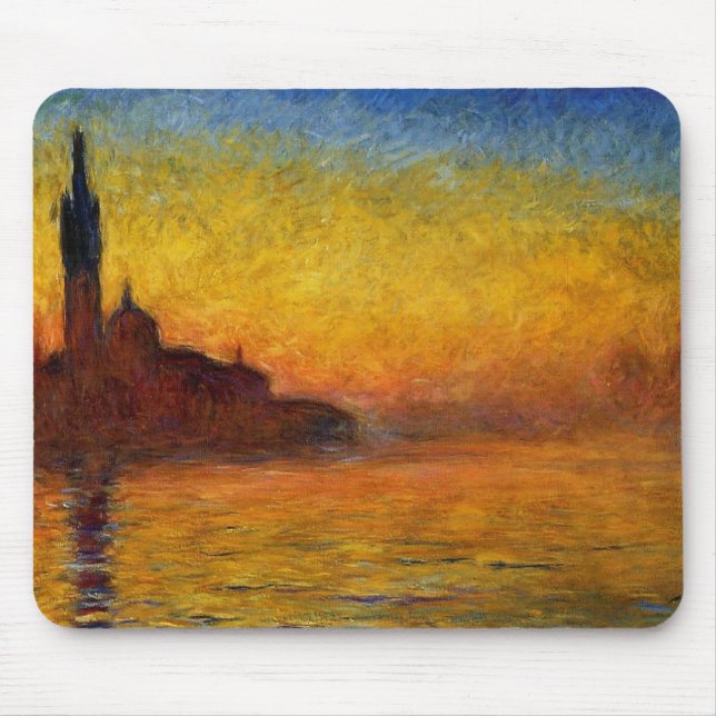 Monet Solnedgång Venedig Färgrik Impressionism Kon Musmatta (Framsidan)