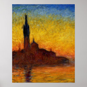 Monet Solnedgång Venedig Färgrik Impressionism Kon Poster