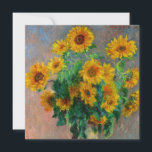Monet-solroskort<br><div class="desc">Kort med Claude Monets oljemålning Bouquet av solblommor (1881). Fina solblommor i blå vas vid ett rött bord. En underbar gåva till fläkt av imponsionism och Fransk konst.</div>
