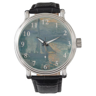 Monet Soluppgång Marin Impressionism Målning Armbandsur