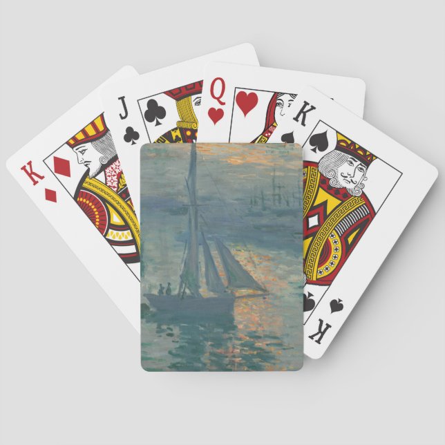 Monet Soluppgång Marin Impressionism Målning Casinokort (Baksidan)
