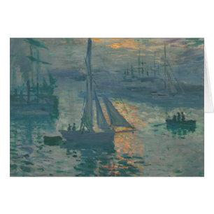 Monet Soluppgång Marin Impressionism Målning Hälsningskort