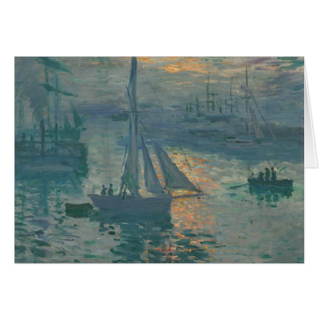 Monet Soluppgång Marin Impressionism Målning Hälsningskort (Framsidan Horizontal)