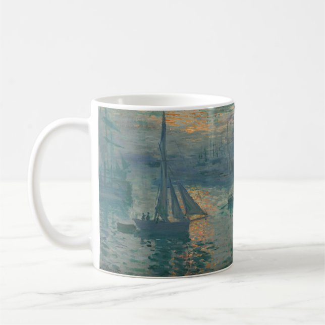 Monet Soluppgång Marin Impressionism Målning Kaffemugg (Vänster)
