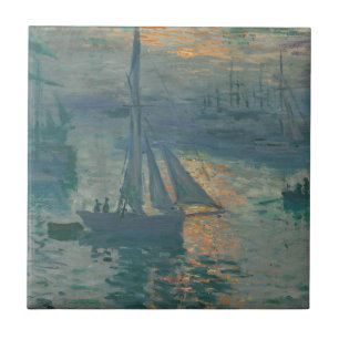 Monet Soluppgång Marin Impressionism Målning Kakelplatta
