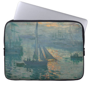 Monet Soluppgång Marin Impressionism Målning Laptop Fodral