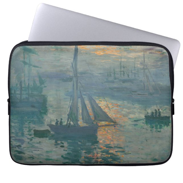 Monet Soluppgång Marin Impressionism Målning Laptop Fodral (Framsidan)