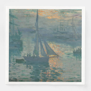 Monet Soluppgång Marin Impressionism Målning Pappersservett