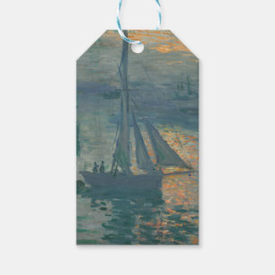 Monet Soluppgång Marin Impressionism Målning Presentetikett