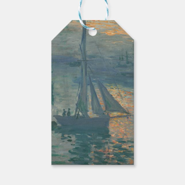 Monet Soluppgång Marin Impressionism Målning Presentetikett (Framsidan)