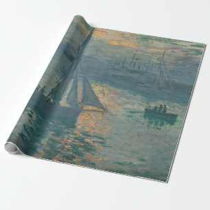 Monet Soluppgång Marin Impressionism Målning Presentpapper