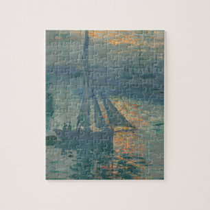 Monet Soluppgång Marin Impressionism Målning Pussel