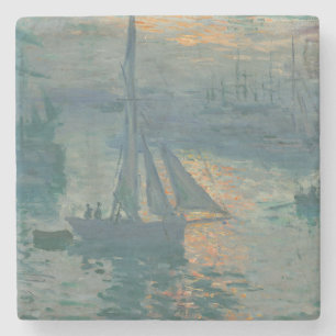Monet Soluppgång Marin Impressionism Målning Stenunderlägg