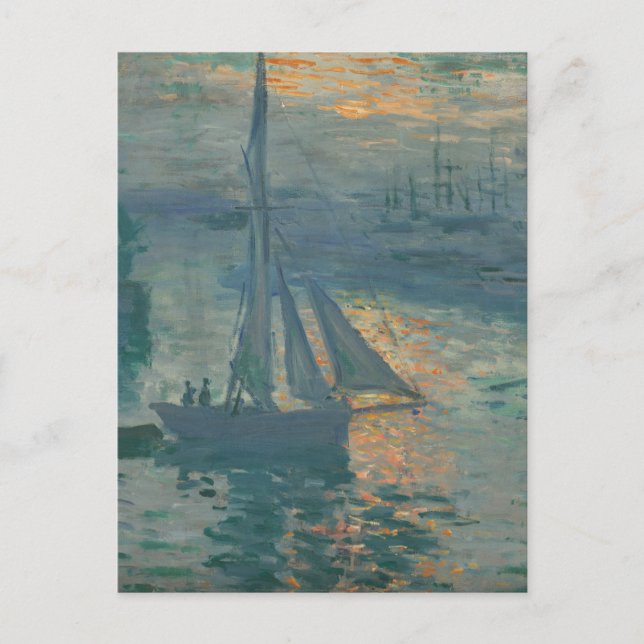 Monet Soluppgång Marin Impressionism Målning Vykort (Framsida)