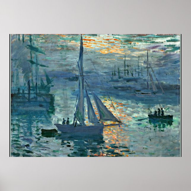 Monet - Soluppgång (Marine), bra art Poster (Framsidan)