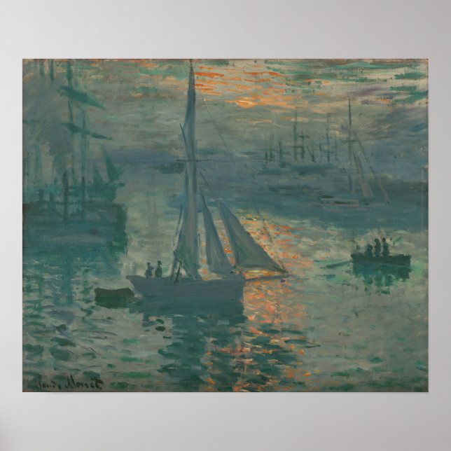 Monet - Soluppgång (Marine) Poster (Framsidan)