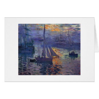 Monet soluppgång på konst för rodd för hälsningskort