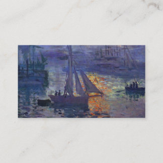 Monet soluppgång på konst för rodd för visitkort