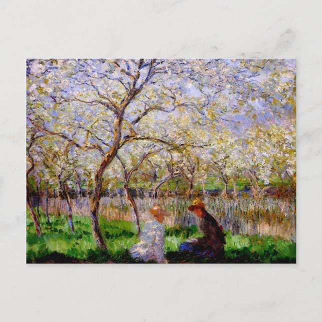 Monet - Springtime, fine art painting Vykort (Framsida)