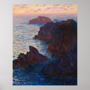 Monet - Sten vid Belle Ile Port Domois Poster