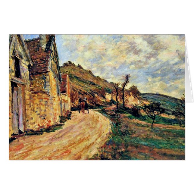 Monet - Sten vid Falaise nära Giverny Hälsningskort (Framsidan Horizontal)