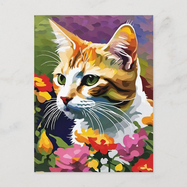 Monet Stil Cat-vykort Vykort (Framsida)