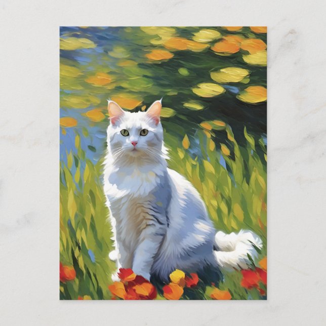Monet Stil Cat-vykort Vykort (Framsida)