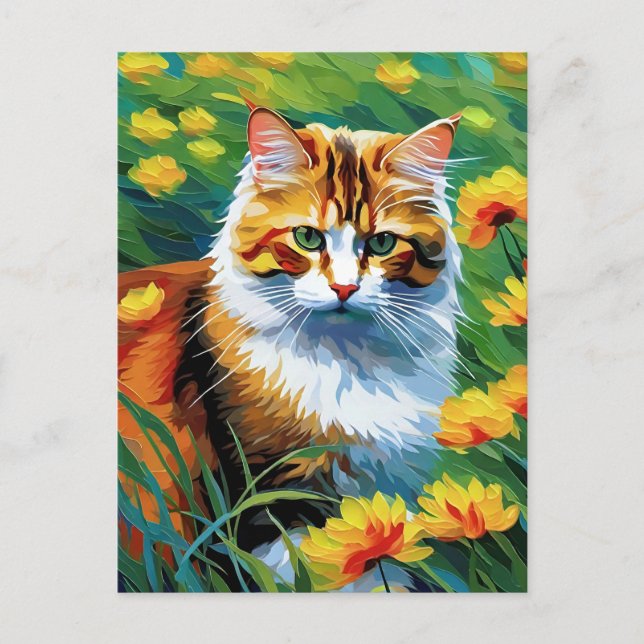 Monet Stil Cat-vykort Vykort (Framsida)