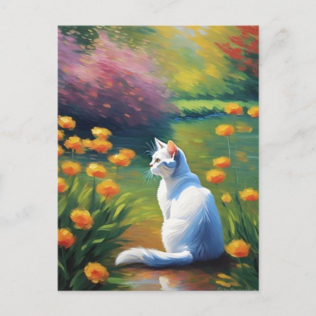Monet Stil Cat-vykort Vykort (Framsida)