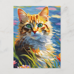 Monet Stil Cat-vykort Vykort