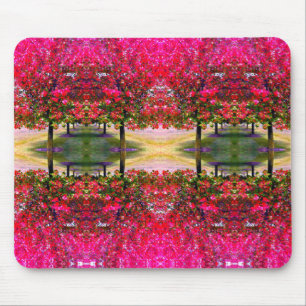 Monet stil rosa Höstlandskap, rosa löv Musmatta