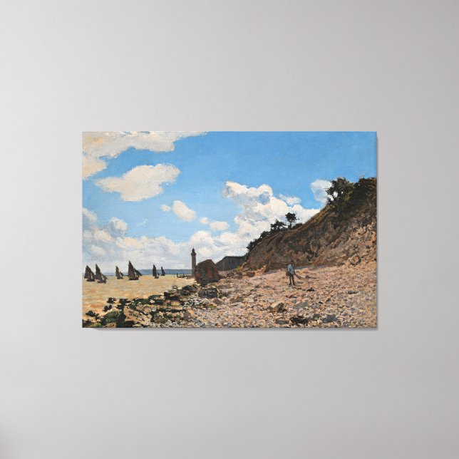 Monet - stranden vid Honfleur Canvastryck (Framsida)