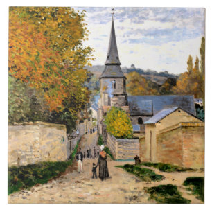 Monet - Street in Saint-Adresse Kakelplatta