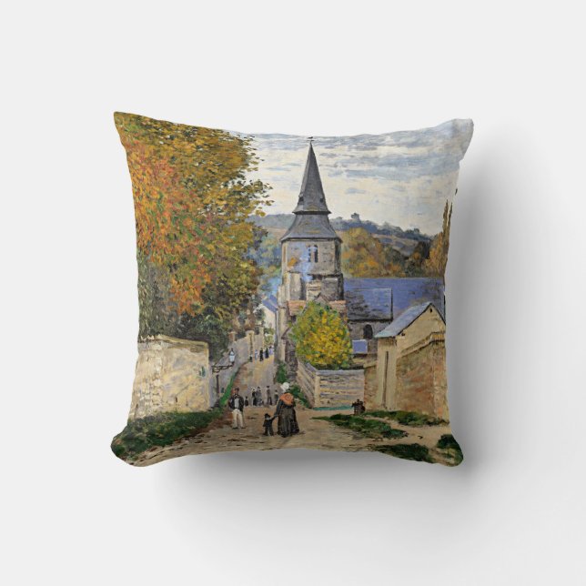 Monet - Street in Sainte-Adresse, bra art. Kudde (Framsida)