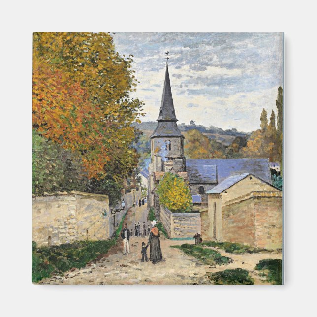 Monet - Street in Sainte-Adresse, bra art, Magnet (Framsidan)