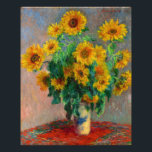 Monet Sunblommor Fototryck<br><div class="desc">Photo Print med Claude Monets oljemålning Bouquet of Sunblommor (1881). Fina solblommor i blå vas vid ett rött bord. En underbar gåva till fläkt av imponsionism och Fransk konst.</div>