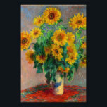 Monet Sunblommor Fototryck<br><div class="desc">Photo Print med Claude Monets oljemålning Bouquet of Sunblommor (1881). Fina solblommor i blå vas vid ett rött bord. En underbar gåva till fläkt av imponsionism och Fransk konst.</div>